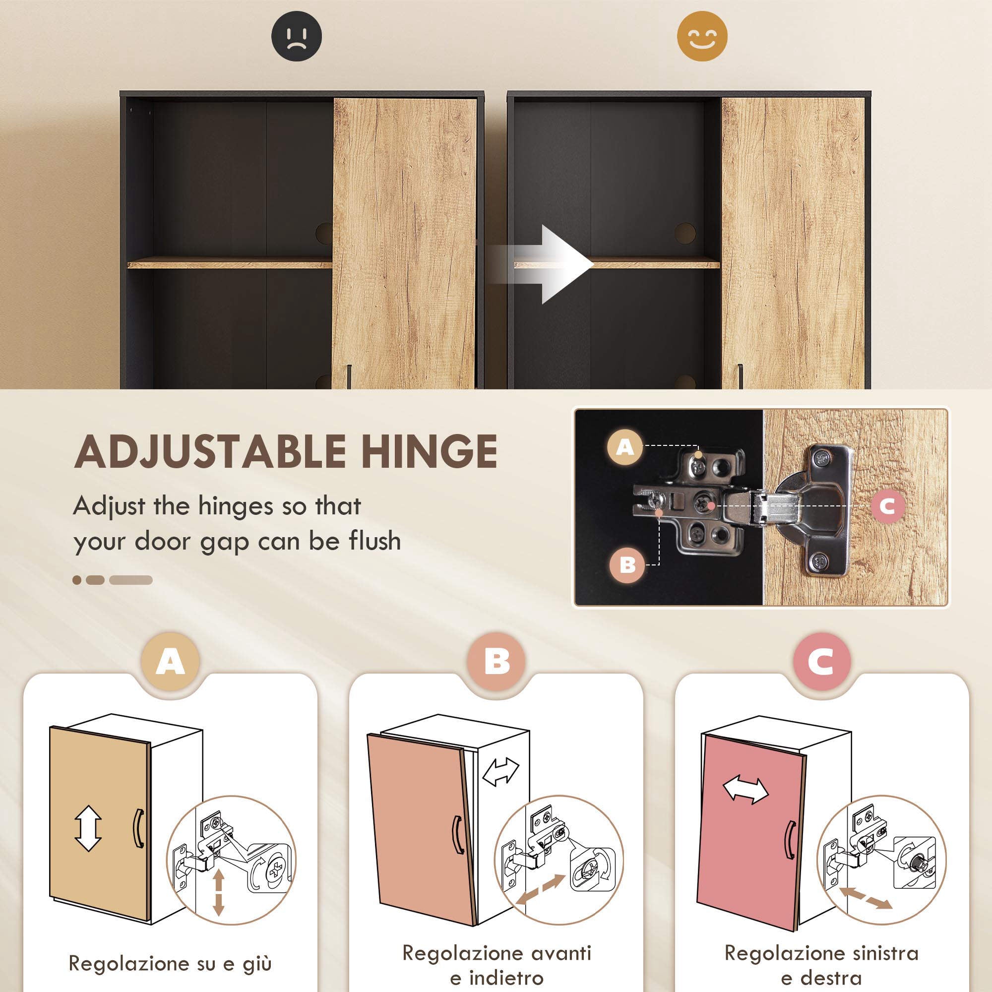 Modern Kitchen Sideboard with 2 Drawers, 2 Shelves and a Cabinet, 88x35x160 cm, Wood and Black