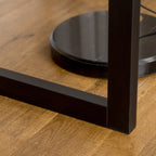 Industrial Style Bedroom and Office Desk with Drawer, 110x50x76cm, Walnut and Black