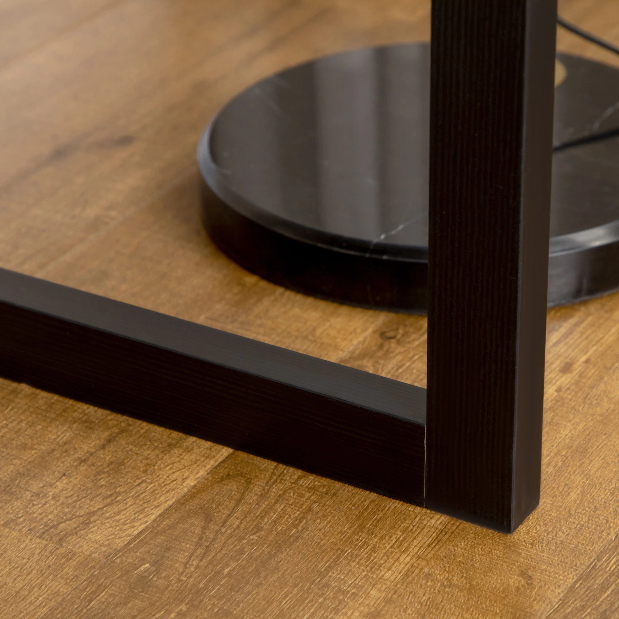 Industrial Style Bedroom and Office Desk with Drawer, 110x50x76cm, Walnut and Black