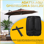 Fillable Arm Umbrella Base up to 75kg with T-Base Included, 80x60x17cm, Black