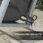 Outsunny Set of 4 Garden Cushions for Backrest and Seat with Padding, in Polyester, Charcoal Grey