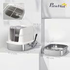2-Bay Enclosed Cat Litter Box with Deodorizer and Scoop, 52.4 x 41.3 x 39.8 cm, White