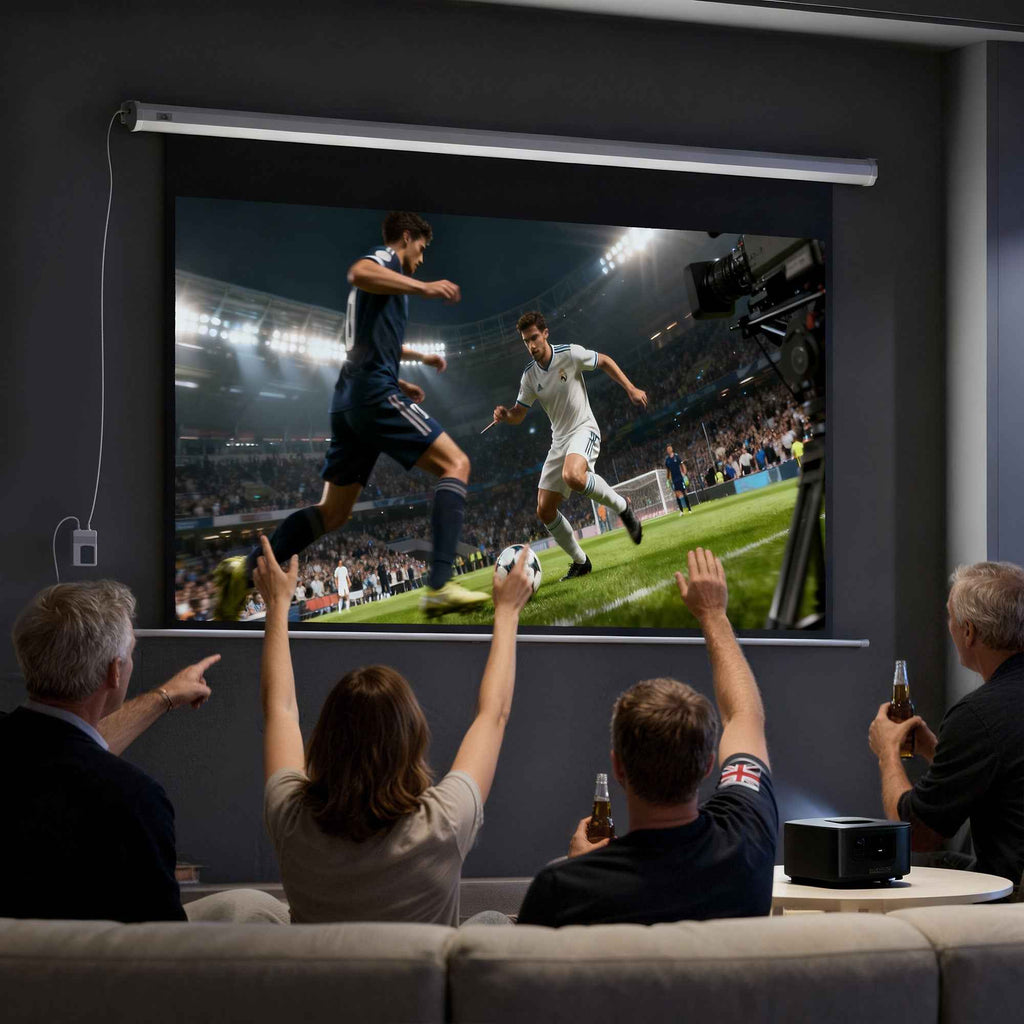 HOMCOM 100" 16:9 Motorized Projector Screen with Remote Control, 251x8x168 cm, White