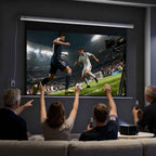 HOMCOM 100" 16:9 Motorized Projector Screen with Remote Control, 251x8x168 cm, White