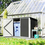 Outsunny Garden Shed, Horizontal Garbage Can Organizer, Dark Gray