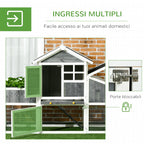 Wooden Chicken Coop with Open Area, House and Nest, 161.5x62. 5x115cm, Grey - Borge' Group Limited