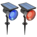 Set of 2 RGB Solar Garden Lights with 2 Lighting Modes, in PP and PC, 10.6x15x38 cm, Black