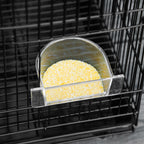 Bird Cage with 2 Perches and 3 Entrances in Metal Wire and Plastic, 60x41x41 cm, Black