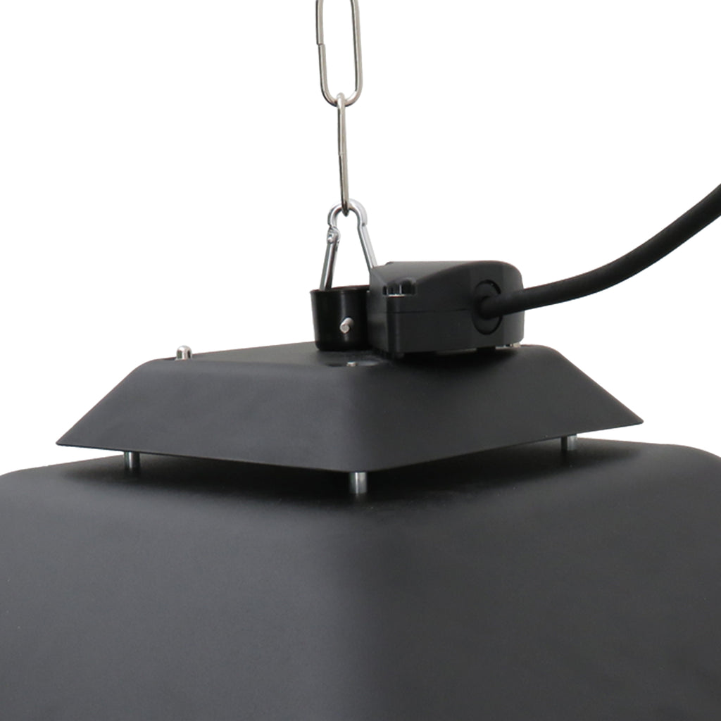 Outdoor Heater with LED Light, 1000/2000W Power and Remote Control, 43x43x25cm, Black