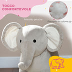 Elephant Rocking Horse for Children Ages 2-4 with Sounds and Soft Cover, Grey