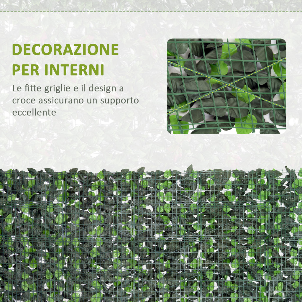 Outsunny 3x1m Artificial Hedge Roll in PE and Fabric for Balcony and Garden, Light Green and Dark Green