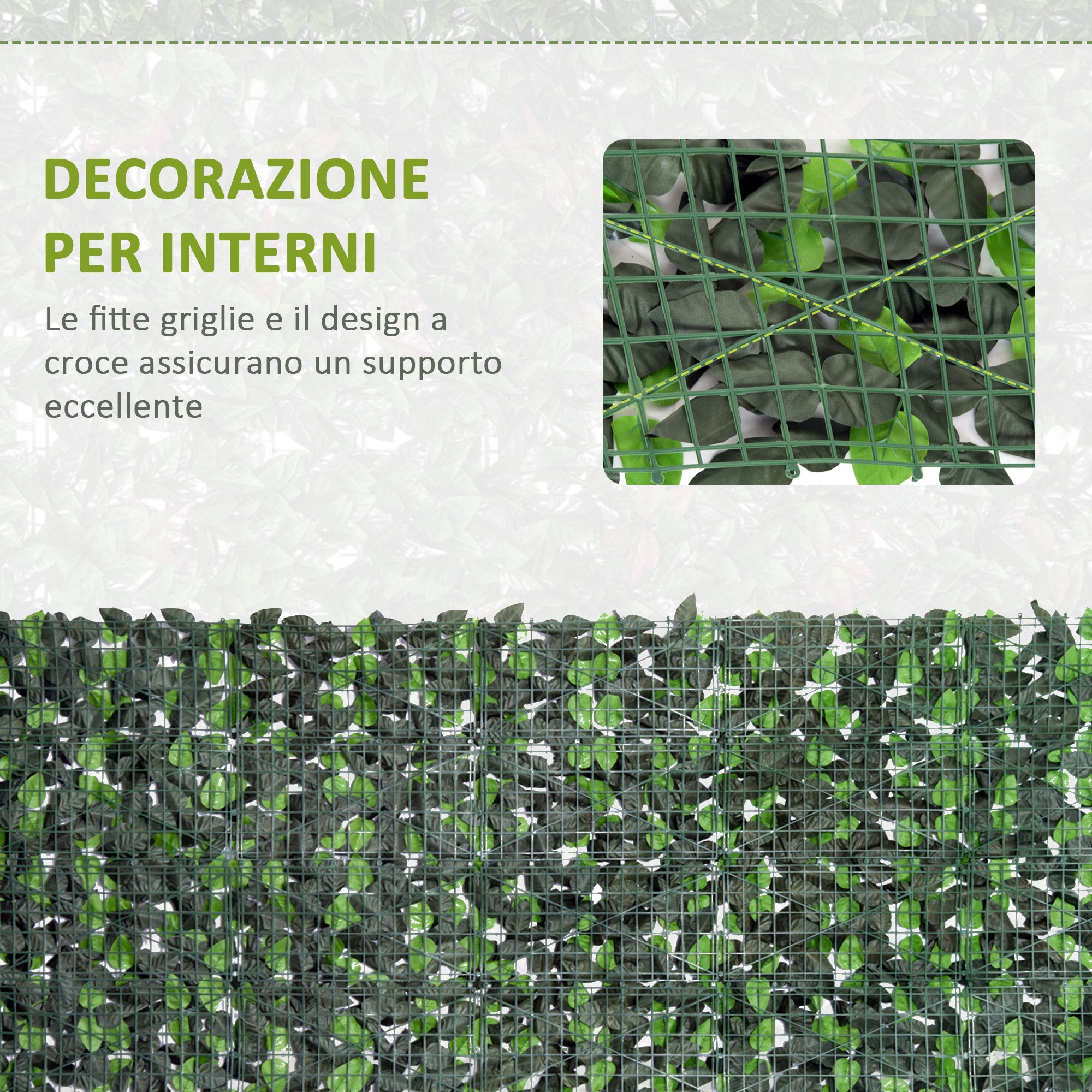 Outsunny 3x1m Artificial Hedge Roll in PE and Fabric for Balcony and Garden, Light Green and Dark Green