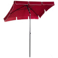 Outsunny 2x2.4m Rectangular Garden Umbrella with Adjustable Tilt, Red and Black