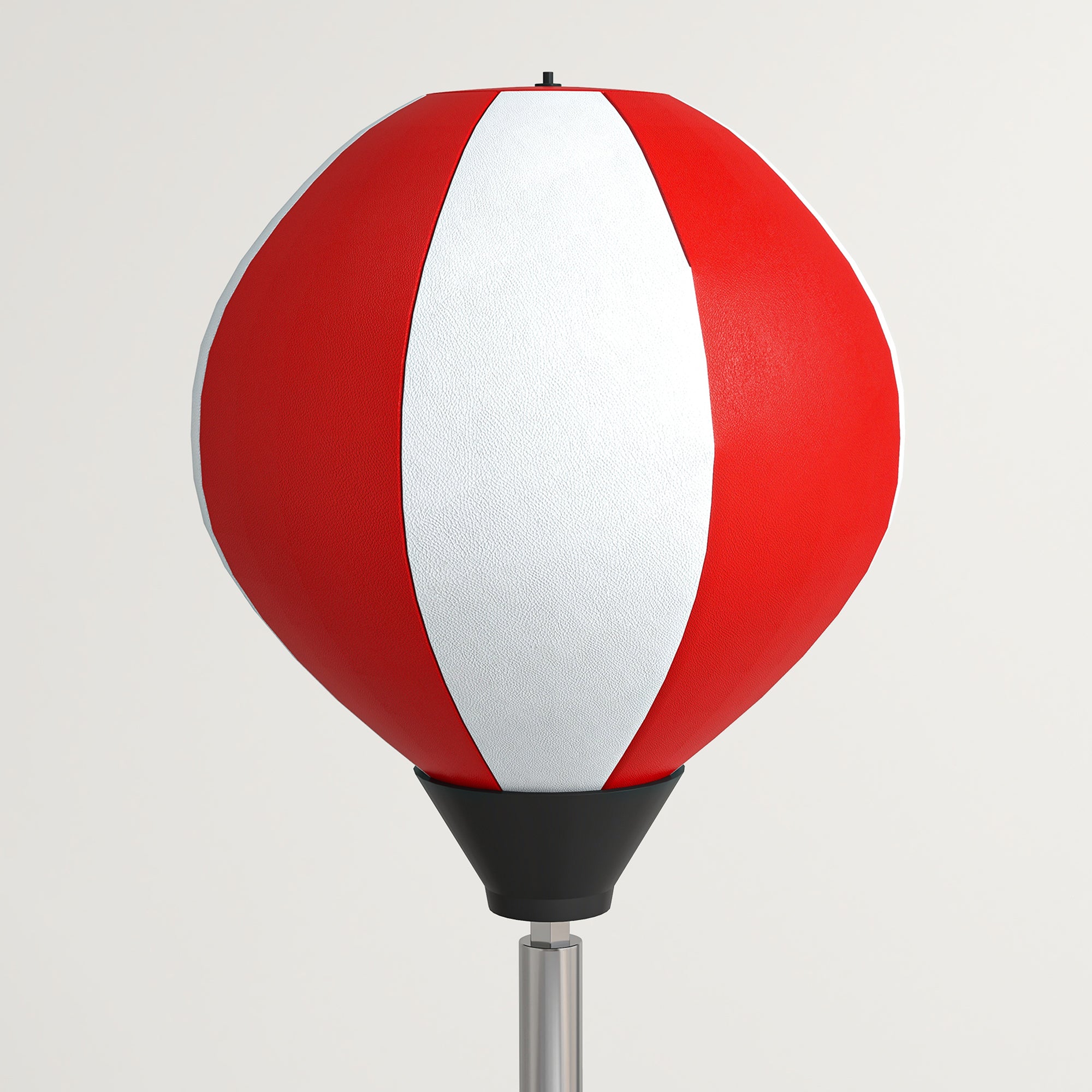 Height-Adjustable Floor Punching Ball with Gloves and Fillable Base, 43x43x126-144 cm, Red and White