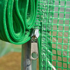 8x3x2m PE and Steel Tunnel Greenhouse with Roll-Up Door and Windows, Green