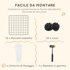 Modular Small Animal Playpen with Panels and Accessories, Indoor Metal Hedgehog Cage for Guinea Pigs and Hedgehogs, 106x73x36 cm, Black