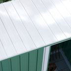 Tool Shed with Sloping Roof and Sliding Door, in Galvanized Steel, 163x89x182 cm, Green