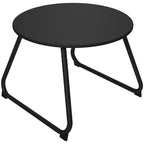 Outdoor Coffee Table Ø48x37 cm in Black Metal with Adjustable Feet