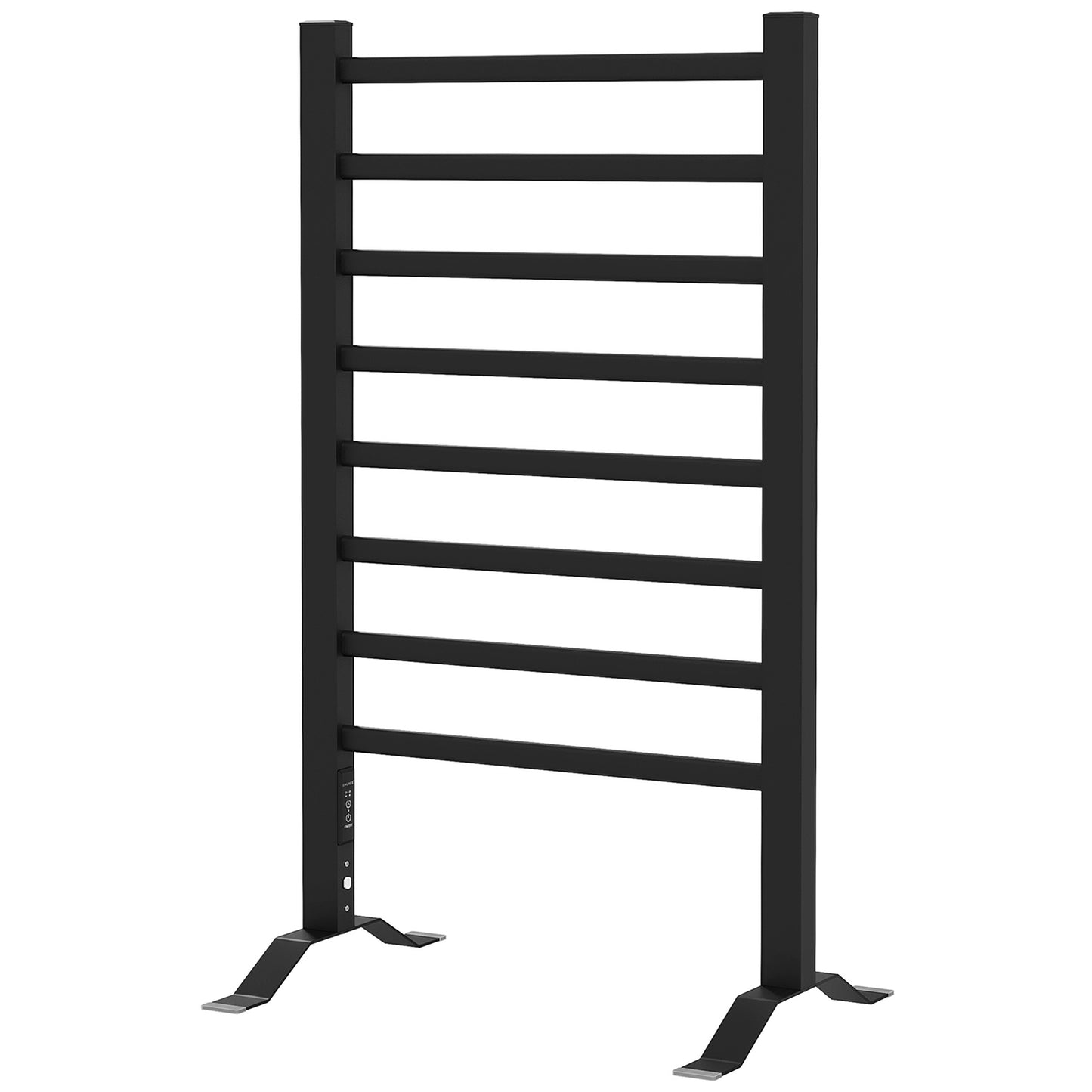 Electric Towel Warmer Floor or Wall 150W with 8 Bars and 2-4 Hour Timer, 53x35x90 cm, Black