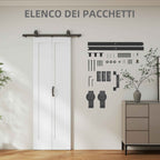 HOMCOM Sliding Folding Bifold Door with Paintable Surface, 70x210 cm, White