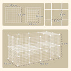 PawHut 36-Panel Modular Metal Pet Playpen with Door for Small Pets, White