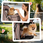 PawHut Folding Dog Stroller with Reflectors, Swivel Wheels, Brakes, and Washable Cushion, Coffee
