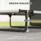 Foldable Dog Bed with Mesh Fabric for Indoor and Outdoor Use, 107 x 61 x 20 cm, Light Grey