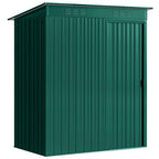 Outsunny Metal Garden Shed with Vents and Sliding Door, 159x106x181 cm, Green