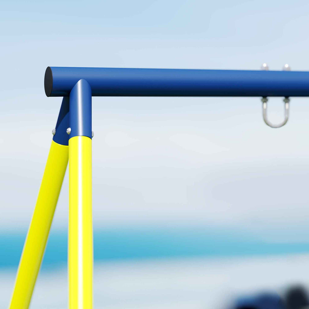 Garden Swing Frame for Children Ages 3-8 Years, Steel, 4 Hooks, 260x160x178 cm, Blue