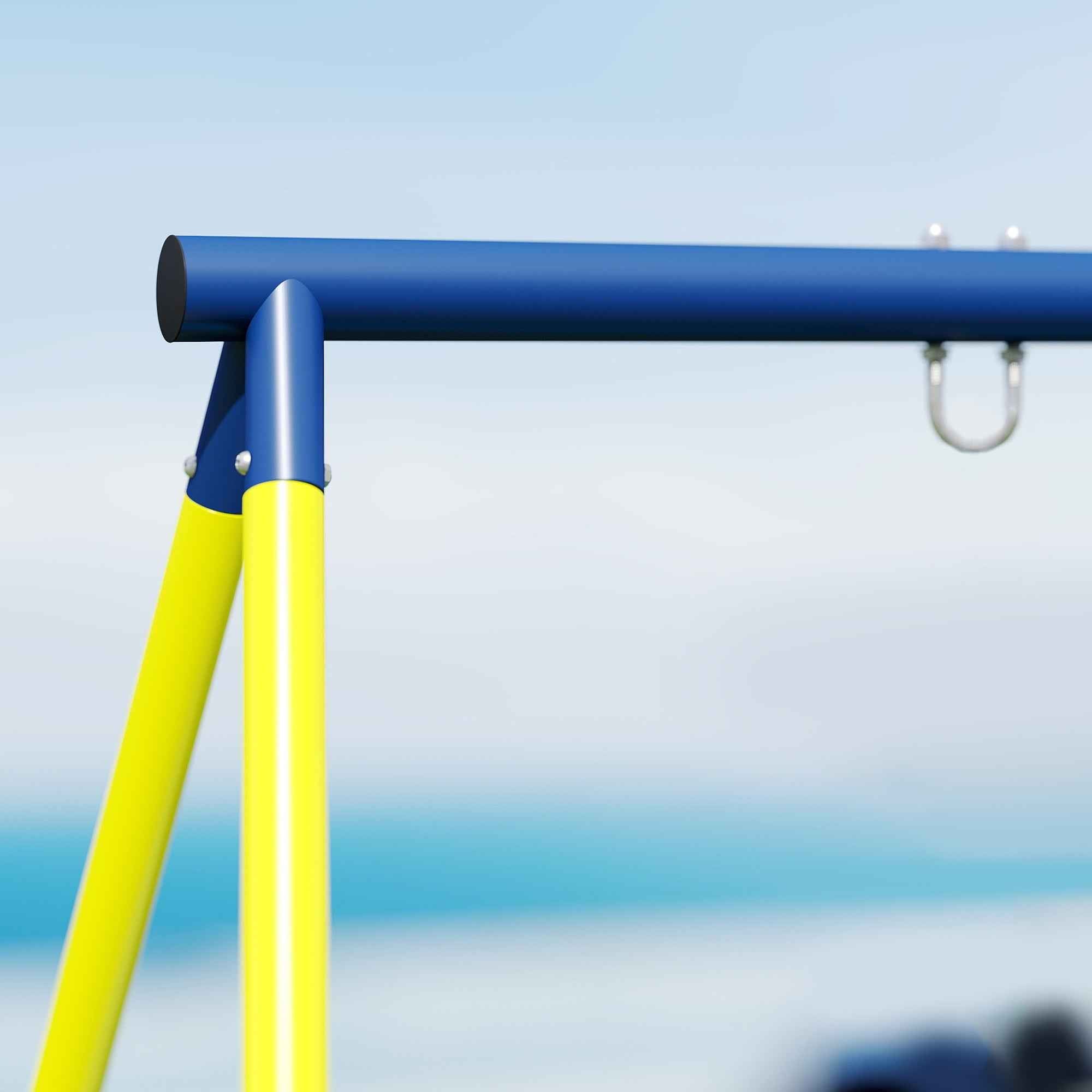Garden Swing Frame for Children Ages 3-8 Years, Steel, 4 Hooks, 260x160x178 cm, Blue