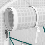 Outsunny 2.5x2x2m Steel Frame Tunnel Greenhouse with 4 PE Windows, White