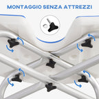 Height-Adjustable Shower Stool with Handle, U-Shaped Padded Seat and Non-Slip Feet, Blue