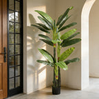 HOMCOM Artificial Banana Tree, Fake Plant with 18 Leaves, 180 cm, Green