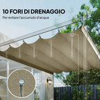 Outsunny Gazebo Pergola Roof with 10 Drainage Holes in Polyester, 250x255 cm, for 3x3m Pergola, Beige