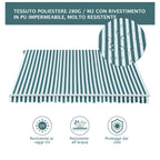 Outdoor Awning with Arms with Crank, Metal and Polyester, 295x250cm Green and White