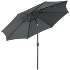 3x2.5 m Tilting Garden Umbrella with Crank Handle, Metal and Polyester, Dark Grey