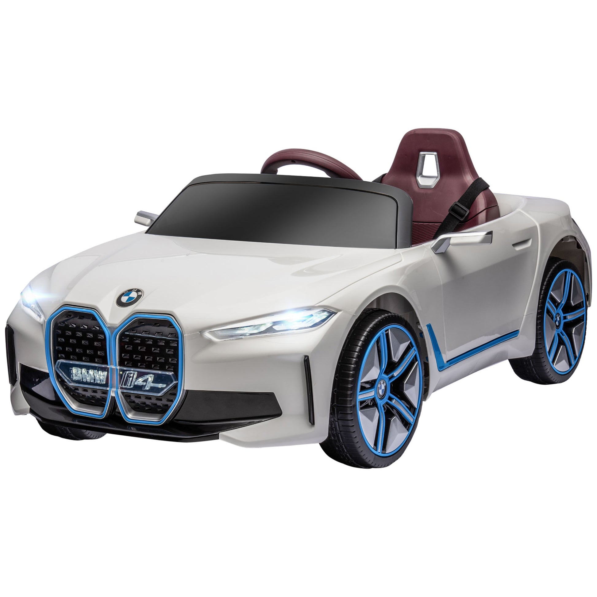 BMW - Electric Car for Children 3-6 Years with BMW License with Remote Control, and Headlights, 115x67x45 cm, White - Borgè