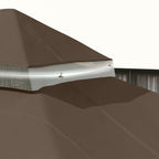 Outsunny 3x4m 2-Tier Garden Gazebo Cover in 600D Oxford Fabric with Drainage Holes, Coffee