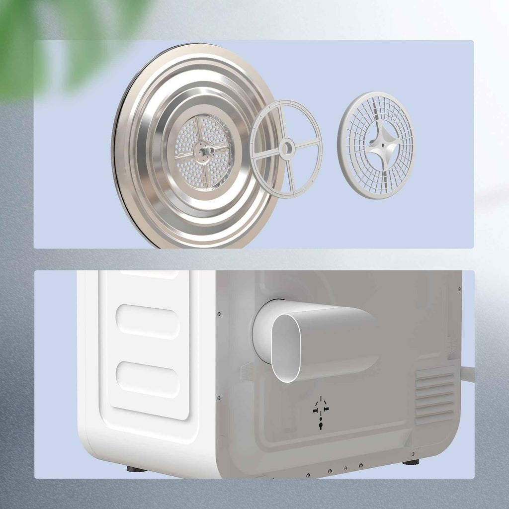 Mini Portable Dryer 4 kg, LED Display, 800W, Front Loading, Up to 60°, Stackable/Wall/Freestanding, Timer, for Home, White
