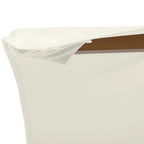 2.5x2.3 m 6-Rib Garden Umbrella, Wood and Polyester, Cream White - Borge' Group Limited