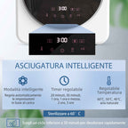 Mini Portable Dryer 4 kg, LED Display, 800W, Front Loading, Up to 60°, Stackable/Wall/Freestanding, Timer, for Home, White