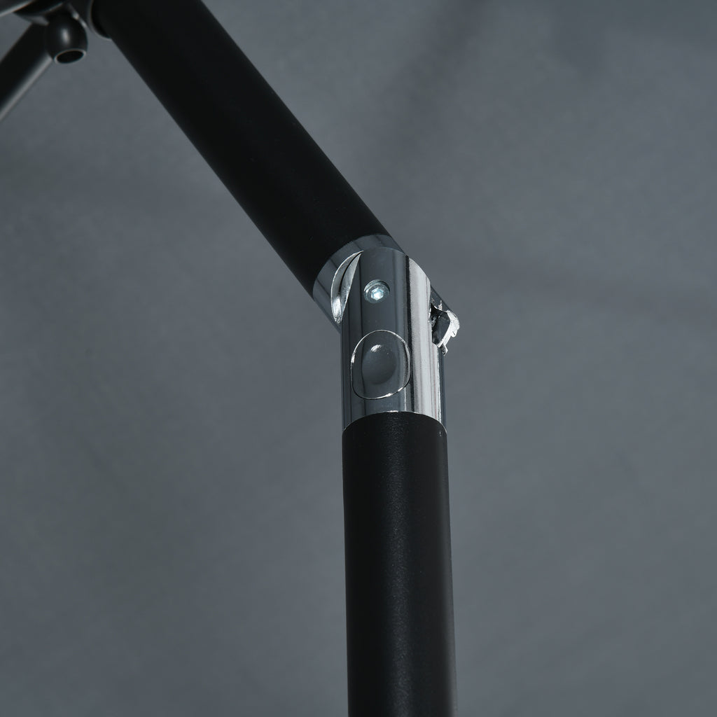 Rectangular Umbrella 2x3 m Foldable and Adjustable with Crank, in Aluminum and Polyester, Dark Gray