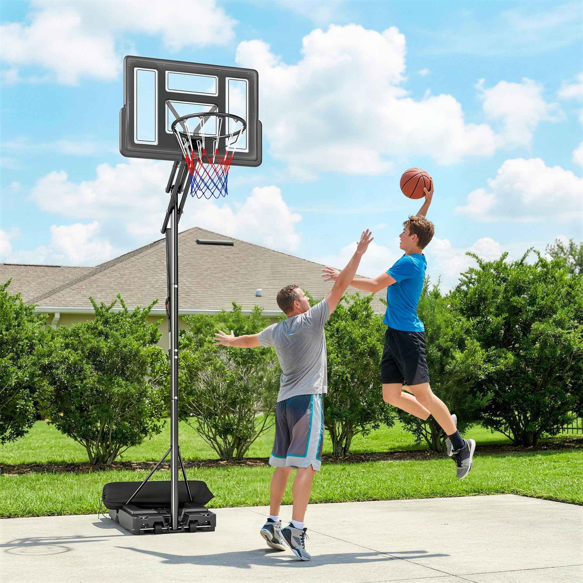 SPORTNOW Adjustable Basketball Hoop 235-305cm Unbreakable Black