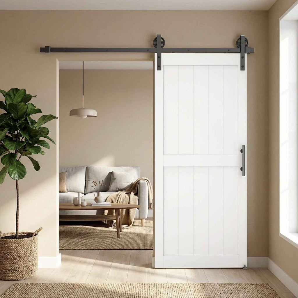 Sliding Door Industrial Style Interior Door, 81.3x213.4cm, Wood