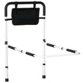 Bed Handle with Adjustable Length and Height, Steel, White