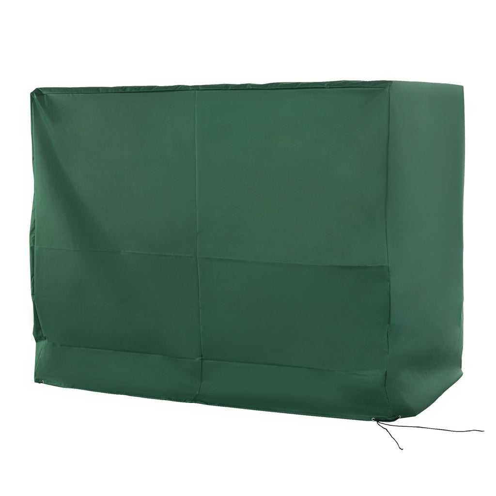 3 Seater Oxford Fabric Garden Swing Cover with Rope Closure, 240x133x185cm, Green