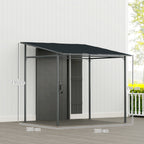Pergola with Velcro Fasteners, in Metal and Polyester, 238x238x235/194 cm, Dark Grey
