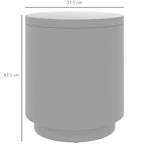 Multipurpose Coffee Table with Ice Bucket and Lid, in Concrete and Stainless Steel, Ø37.5x43.5 cm, Light Grey