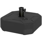 Outsunny Square Umbrella Base Fillable with Sand or Water up to 25kg, Black