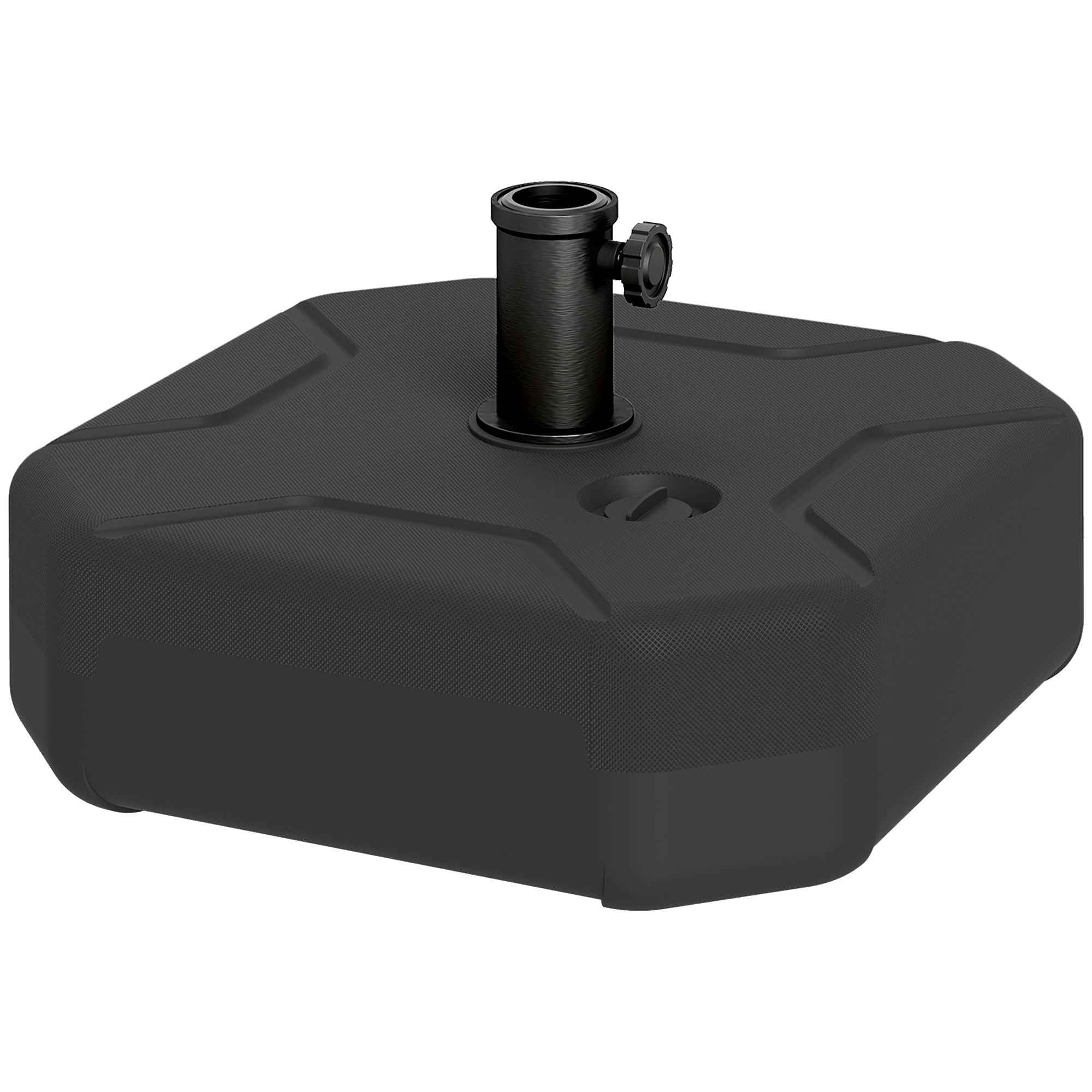 Outsunny Square Umbrella Base Fillable with Sand or Water up to 25kg, Black